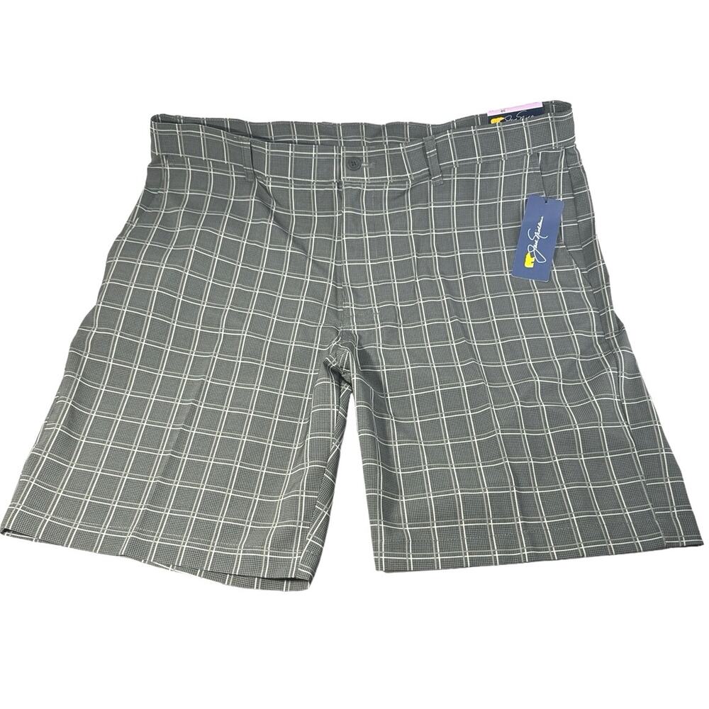 Jack Nicklaus Mens Golf Shorts Caviar Plaid Stretch UPF 50 Moisture Wicking 38 - Picture 1 of 5